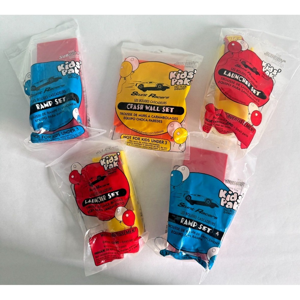 Vintage 1998 Subway Kids Pac Stunt Racers Cars Set of five Unopened New